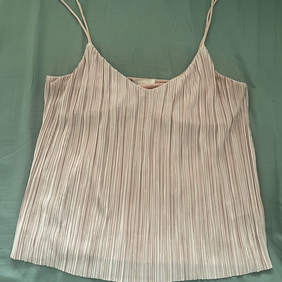 H&M Cream Pleated Spaghetti Strap Top - Picture 1 of 2